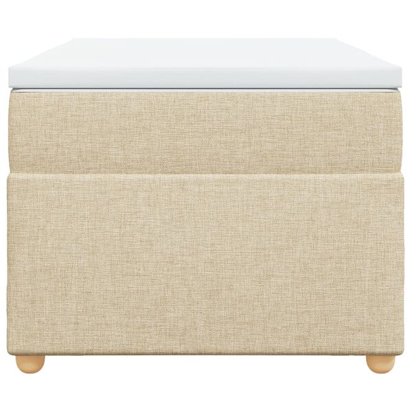 vidaXL Боксспринг легло с матрак, кремава, 90x200 см, плат