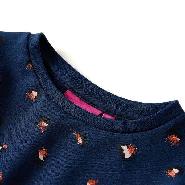 Детска рокля с дълъг ръкав, нейви синя, 104