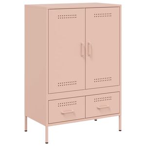 vidaXL Висок шкаф, розов, 68x39x101,5 см, стомана