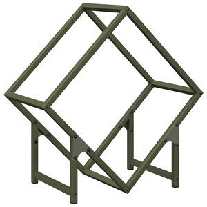 vidaXL Стойка за дърва за огрев маслиненозелена 50x25x50 см