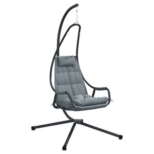 vidaXL Висящ стол яйце Антрацит 94 x 107 x 196.5 см Стомана