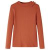Детска тениска с дълъг ръкав, коняк, 116