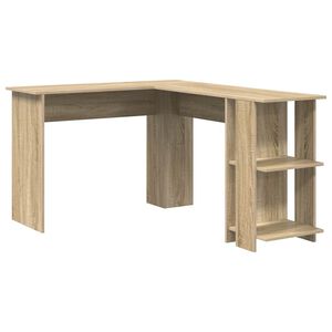 vidaXL Ъглово бюро Сонома дъб Инженерна дървесина 140 x 113,5 x 75 см