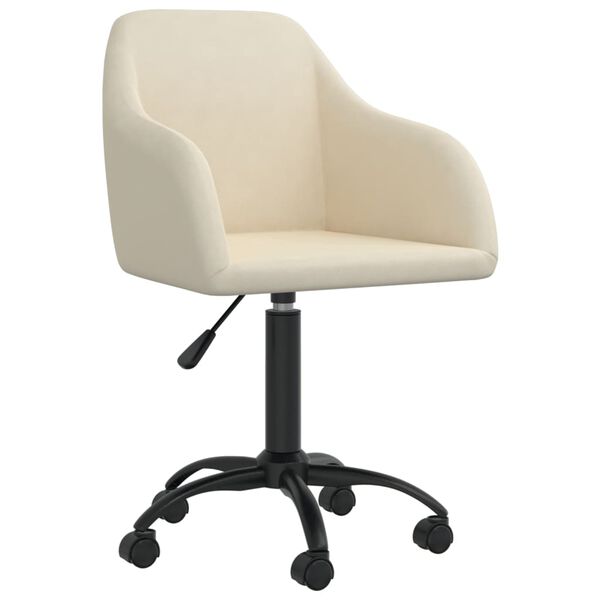 vidaXL Въртящи се трапезни столове, 2 бр, кремави, кадифе