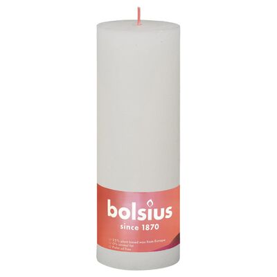 Bolsius Рустик колонни свещи Shine, 4 бр, 190x68 мм, облачно бяло