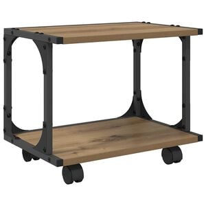 vidaXL Стойка за принтер Дъб 41 x 28 x 33.5 см Инженерно дърво