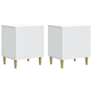 vidaXL Нощен шкаф 2 бр. Бяло 43 x 34,5 x 50 см Инженерна дървесина