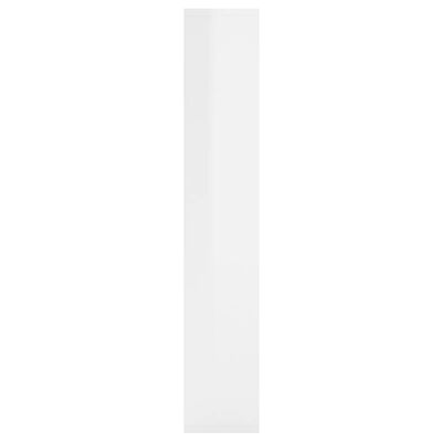 vidaXL Стенен рафт, бял гланц, 36x16x90 см, ПДЧ