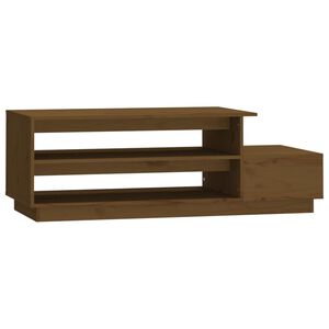 vidaXL Кафе маса, меденокафява, 120x50x40,5 см, борово дърво масив