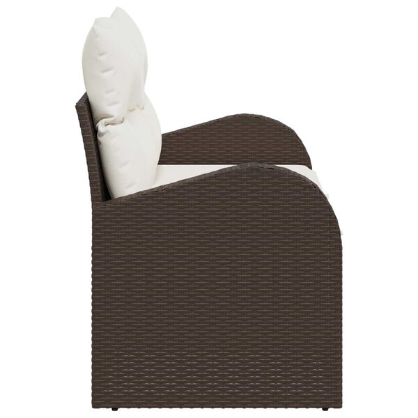vidaXL Градински диван Кафяво 124 x 62 x 69 см полиратан