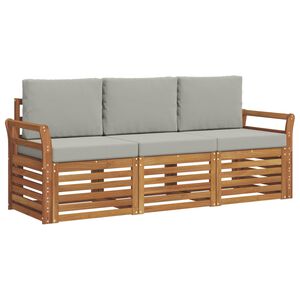 vidaXL Комплекти дивани с възглавница 3 pcs Естествено и светло сиво