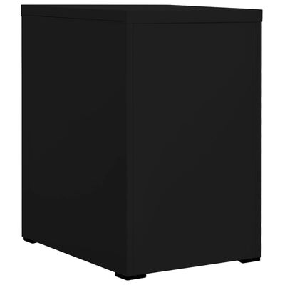 vidaXL Шкаф за папки, черен, 46x62x72,5 cм, стомана