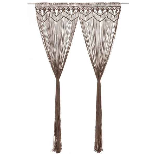 vidaXL Завеса макраме, таупе, 140x240 см, памук