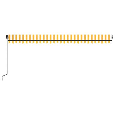 vidaXL Ръчно прибиращ се сенник, 500x300 см, жълто и бяло