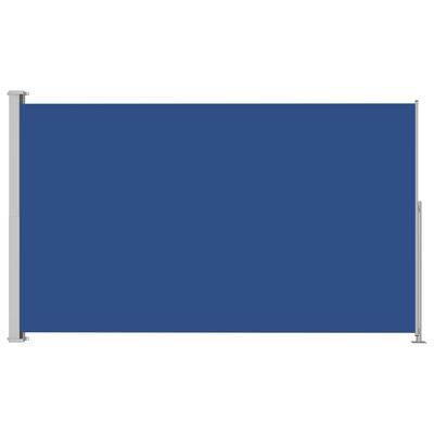 vidaXL Прибираща се дворна странична тента, 220x300 см, синя