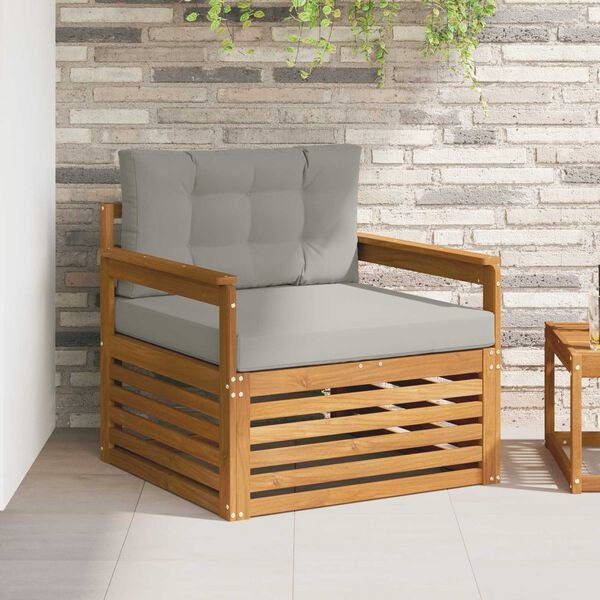 vidaXL Комплект дивани за открито Солидно акациево дърво и полиестер