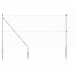 vidaXL Стълб за ограда. Сребристо