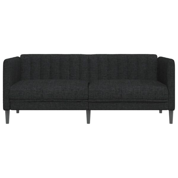 vidaXL Диван 2-местен, черен, текстил