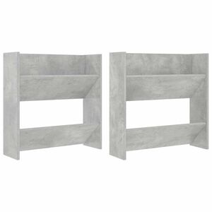vidaXL Стенни шкафове за обувки, 2 бр, бетонно сиво, 60x18x60 см, ПДЧ