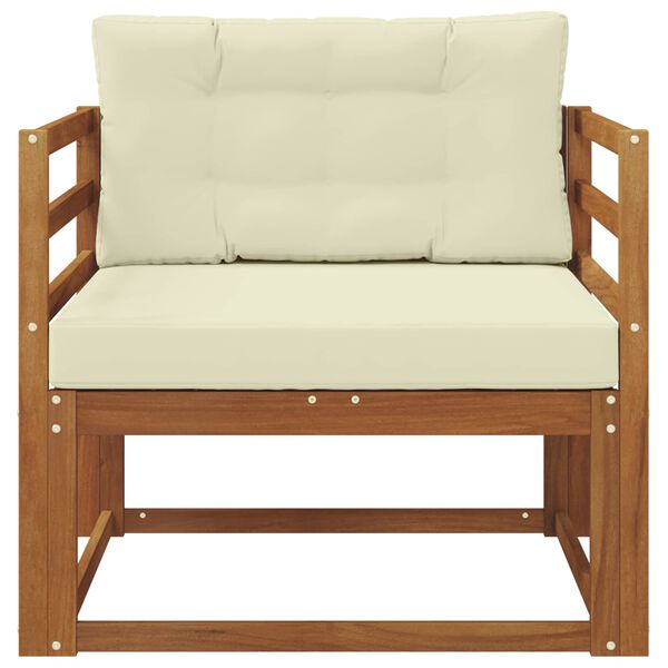 vidaXL Среден диван за открито Солидно акациево дърво Естествен