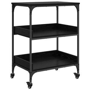 vidaXL Кухненска количка Черния дъб 60 x 41 x 80.5 см