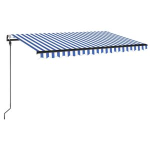 vidaXL Прибираща се тента Синьо и бяло 400 &times; 300 cm Полиестер