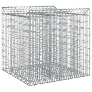 vidaXL Габиона повдигнато легло 2 бр. 100 x 100 x 100 cm Сребристо