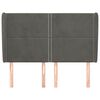 vidaXL Горна табла за легло с уши, тъмносива,147x 23x118/128 см кадифе