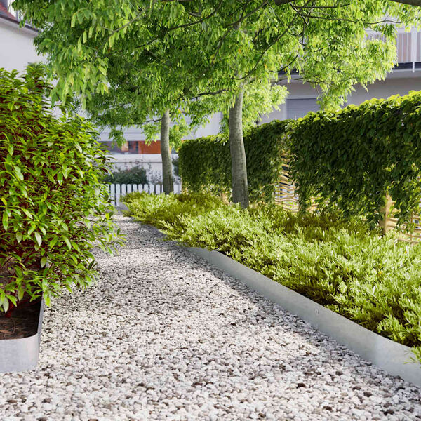 vidaXL Краища за тревни площи 10 бр. 15x103 cm поцинкована стомана