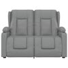 vidaXL 2-местен масажен реклайнер с държачи за чаши, сив, еко кожа