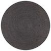 vidaXL Ръчно тъкан килим от юта, кръгъл, 120 см, тъмносив