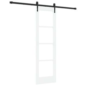 vidaXL Преплъзваща се врата Бял и черен 61 x 198,5 см