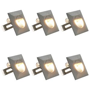 vidaXL Фасадни LED аплици, 6 бр, 2 W, сребристи, квадратни