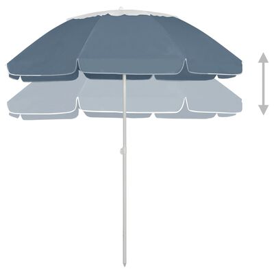 vidaXL Плажен чадър, син, 300 см