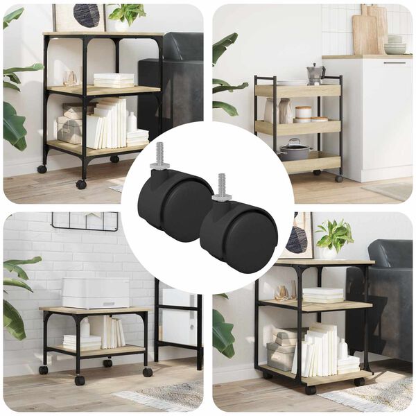 vidaXL Колела 2 pcs Черно 40,1 x 37,8 мм PP и желязо