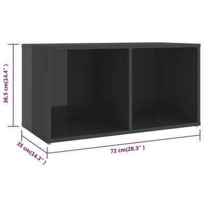 vidaXL ТВ шкафове, 4 бр, сив гланц, 72x35x36,5 см, ПДЧ
