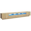 vidaXL ТВ шкаф с LED осветление, дъб сонома, 260x35x40 см