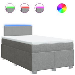 vidaXL Боксспринг легло с матрак, светлосиво, 120x190 см, плат