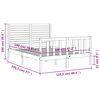 vidaXL Рамка за легло с табла бяла Small Double масивна дървесина