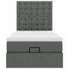 vidaXL Османска легло с матрак, тъмносиво, 80x200 см, плат