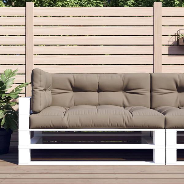 vidaXL Палетни възглавници, 3 бр, таупе, текстил