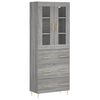 vidaXL Висок шкаф, сив сонома, 69,5x34x180 см, инженерно дърво