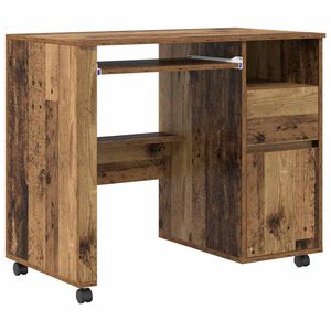 vidaXL Бюро на колела Старо дърво Инженерна дървесина 91 x 50 x 77 см