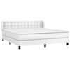 vidaXL Боксспринг легло с матрак, бяло, 180x200 см, изкуствена кожа