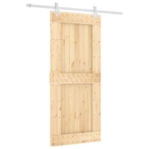 vidaXL Преплъзваща се врата 90 x 210 cm Естествено и бяло