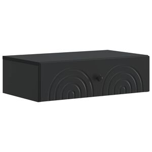 vidaXL Стенен страничен масичка Черно 59 x 34,5 x 17 см