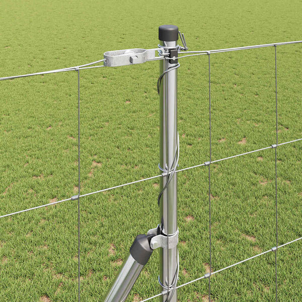 vidaXL Стълб за ограда. Галванизирана 25 x 1,4 м Стомана