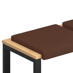 vidaXL Възглавница за пейка 2 pcs Изкуствена Кафяво Дълбочина 35 см