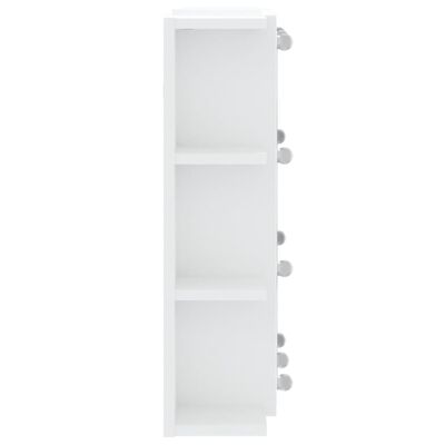 vidaXL Огледален шкаф с LED, бял, 70x16,5x60 см