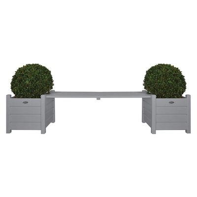 Esschert Design Сандъци за цветя с пейка-мост, сиви, CF33G